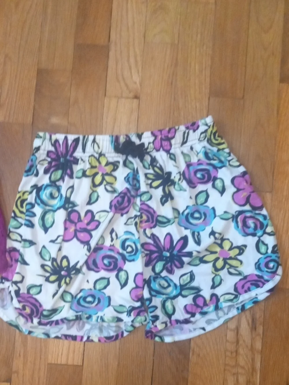 Magenta Racerback Tank & Floral Print Shorts Set girl XL